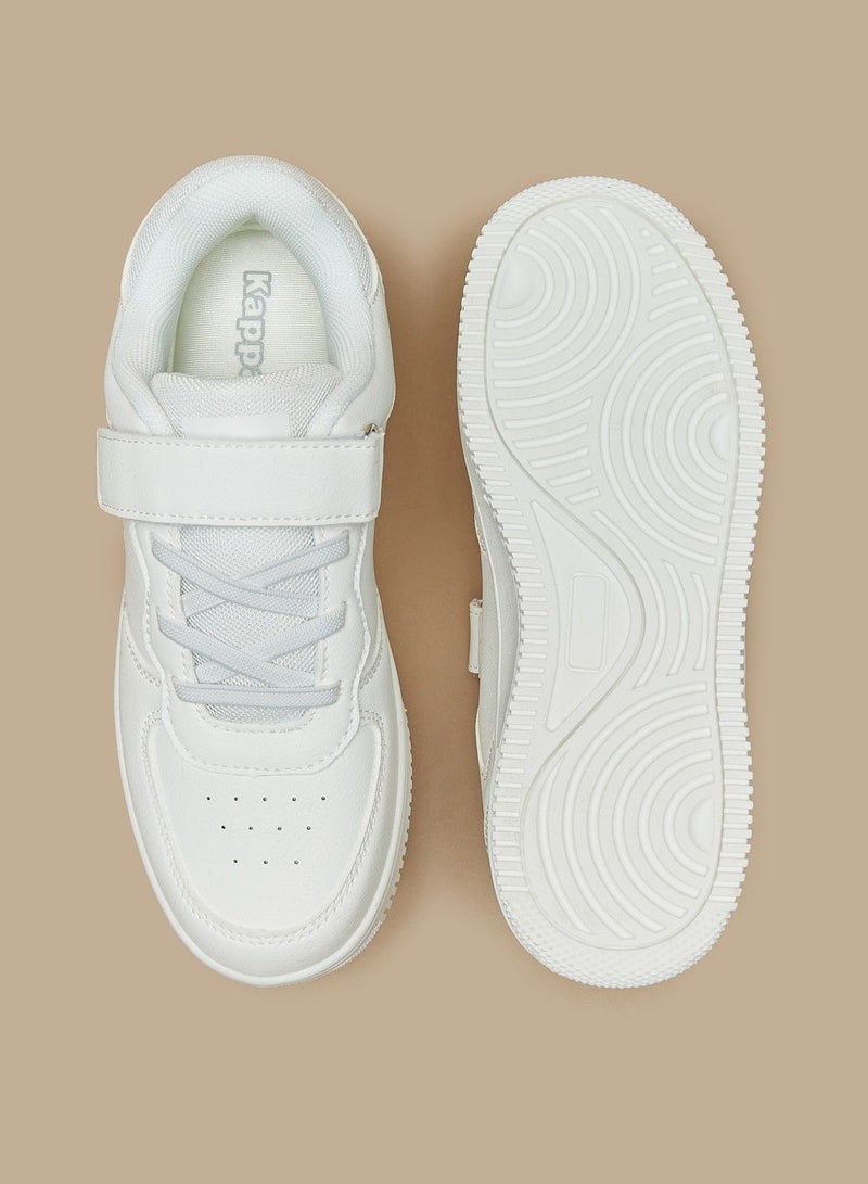 Boys Logo Detail Sneakers with Hook and Loop Closure