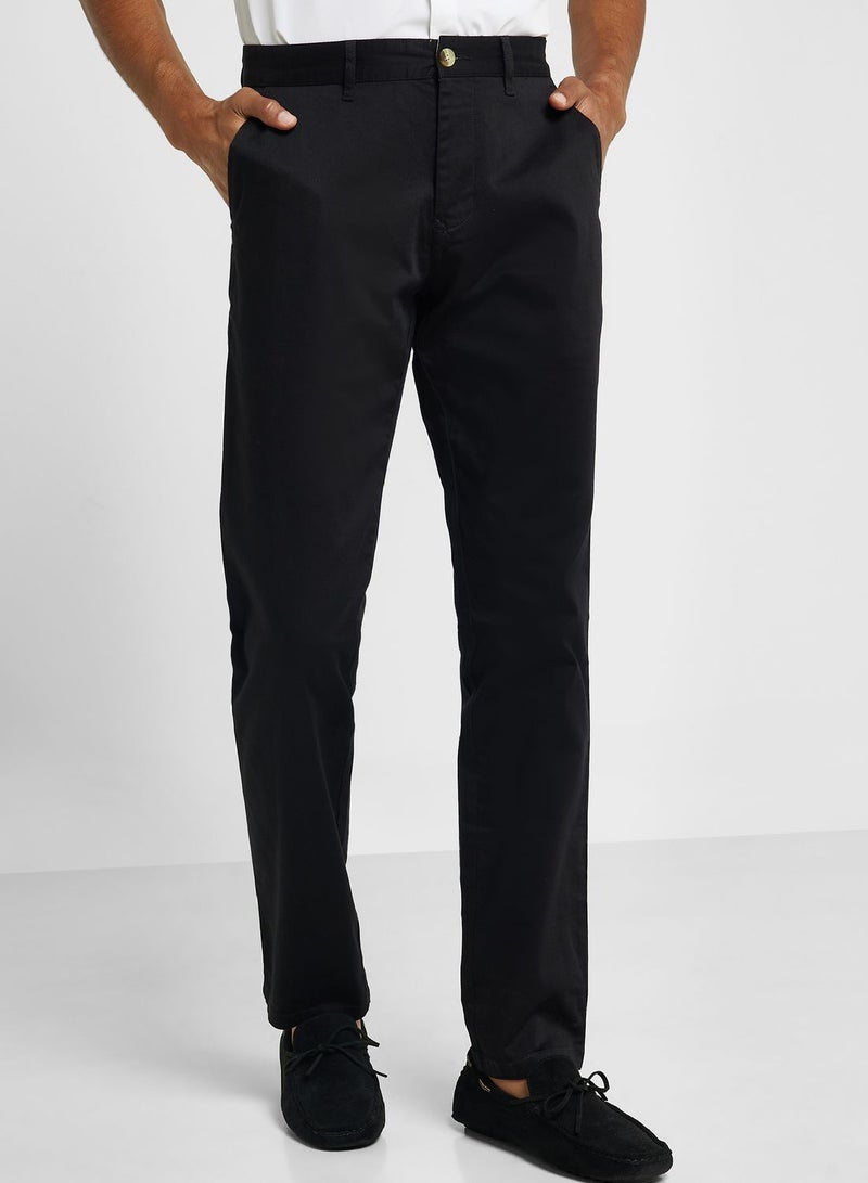 Thomas Scott Men Classic Slim Fit Mid-Rise Chinos Trousers