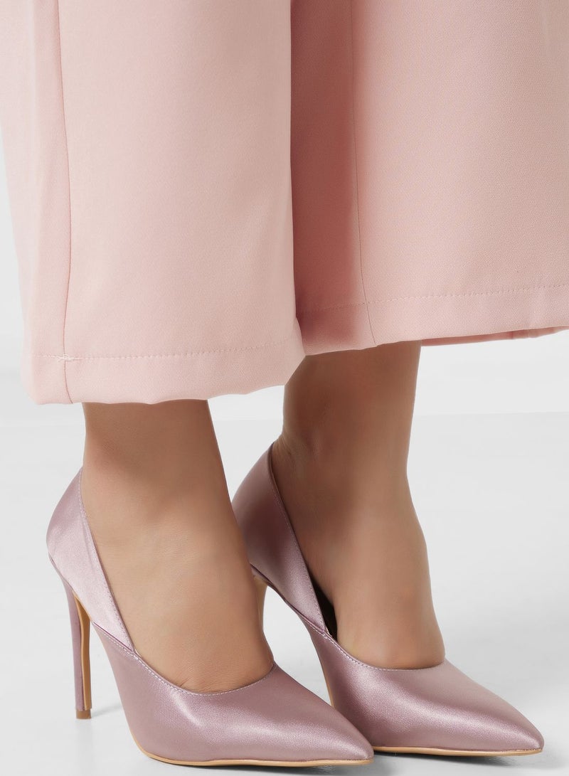 Satin Pointed Pump