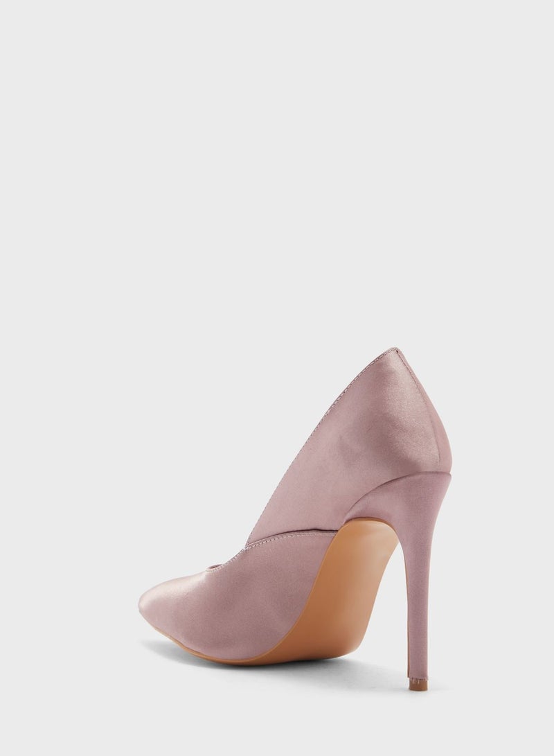 Satin Pointed Pump