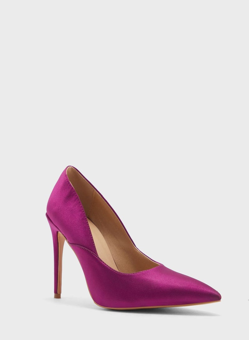 Satin Pointed Pump