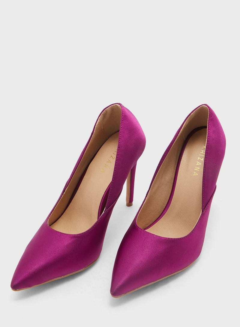 Satin Pointed Pump