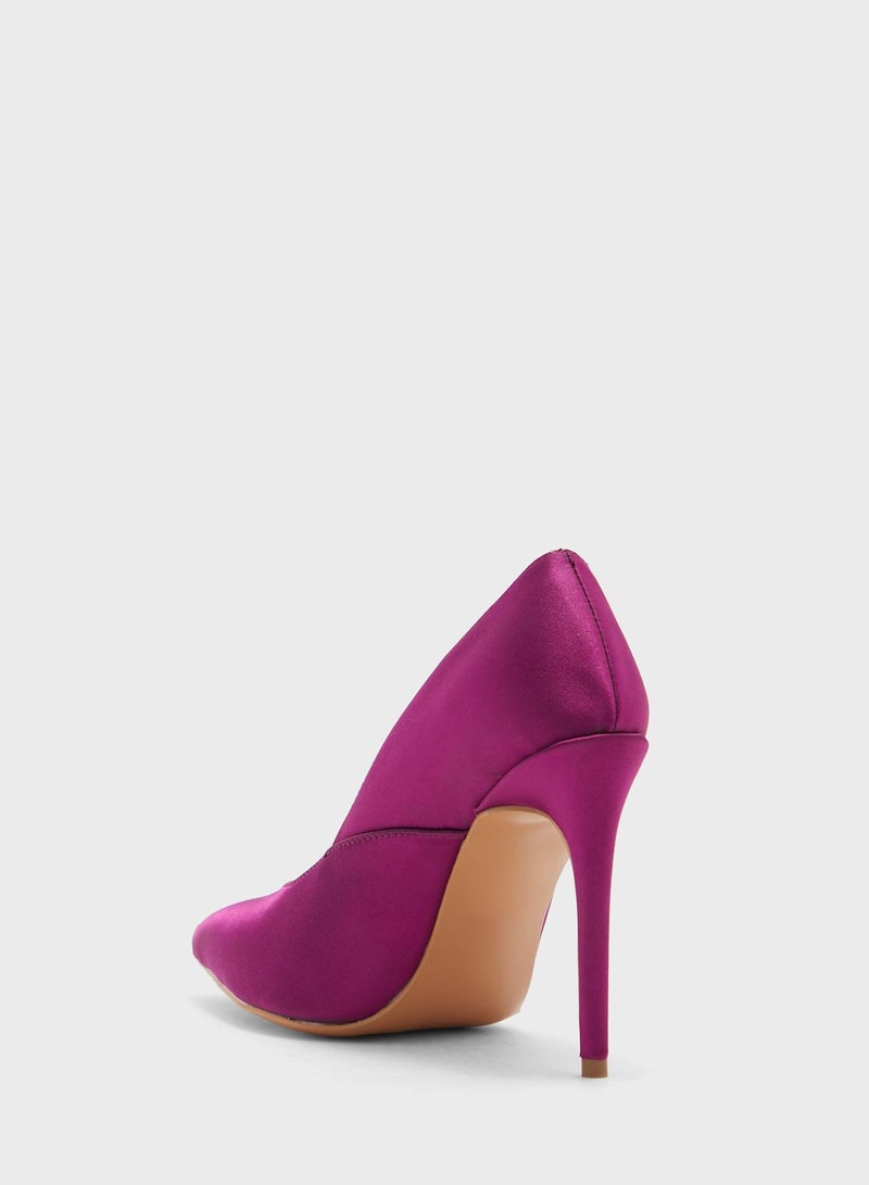 Satin Pointed Pump