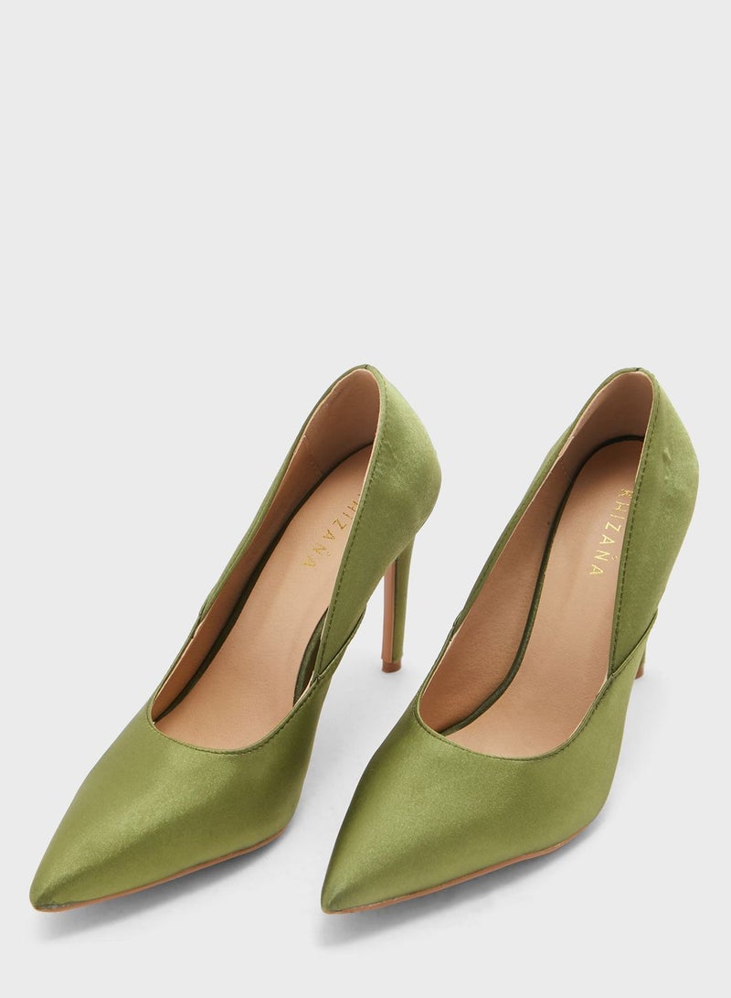 Satin Pointed Pump