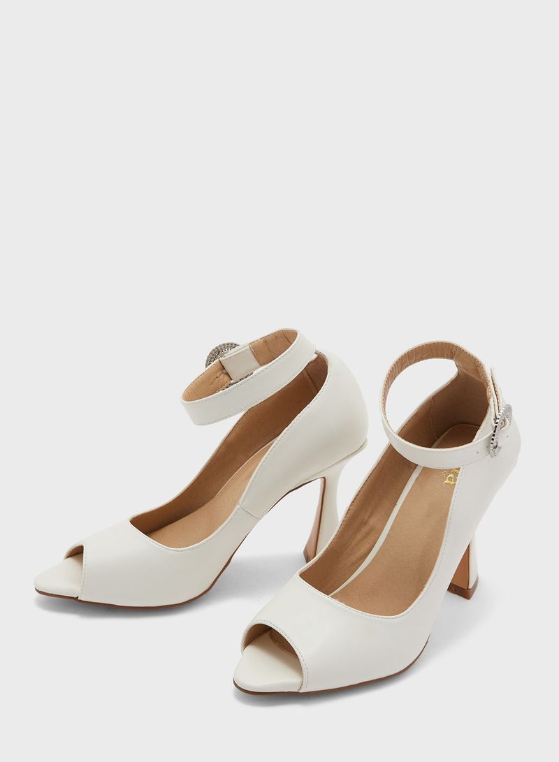 Ankle Strap Peep Toe Pump