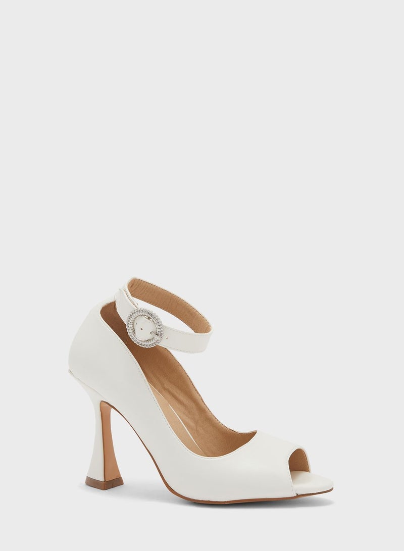 Ankle Strap Peep Toe Pump