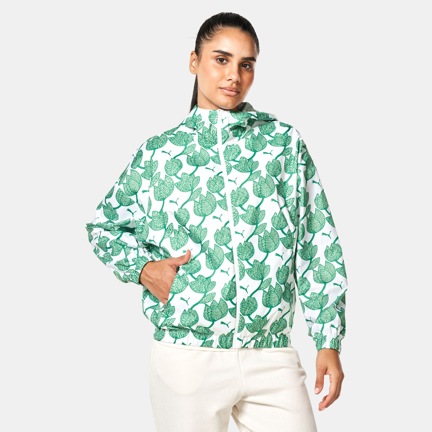 Women's Blossom All Over Print Windbreaker Jacket