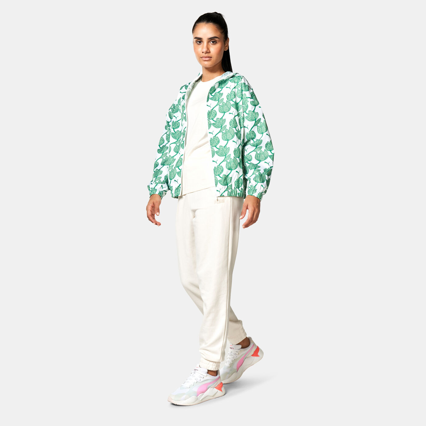 Women's Blossom All Over Print Windbreaker Jacket