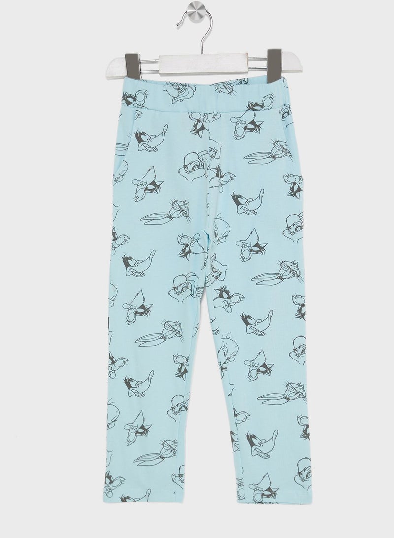 Kids Looney Tunes Printed T-Shirt & Pyjama Set