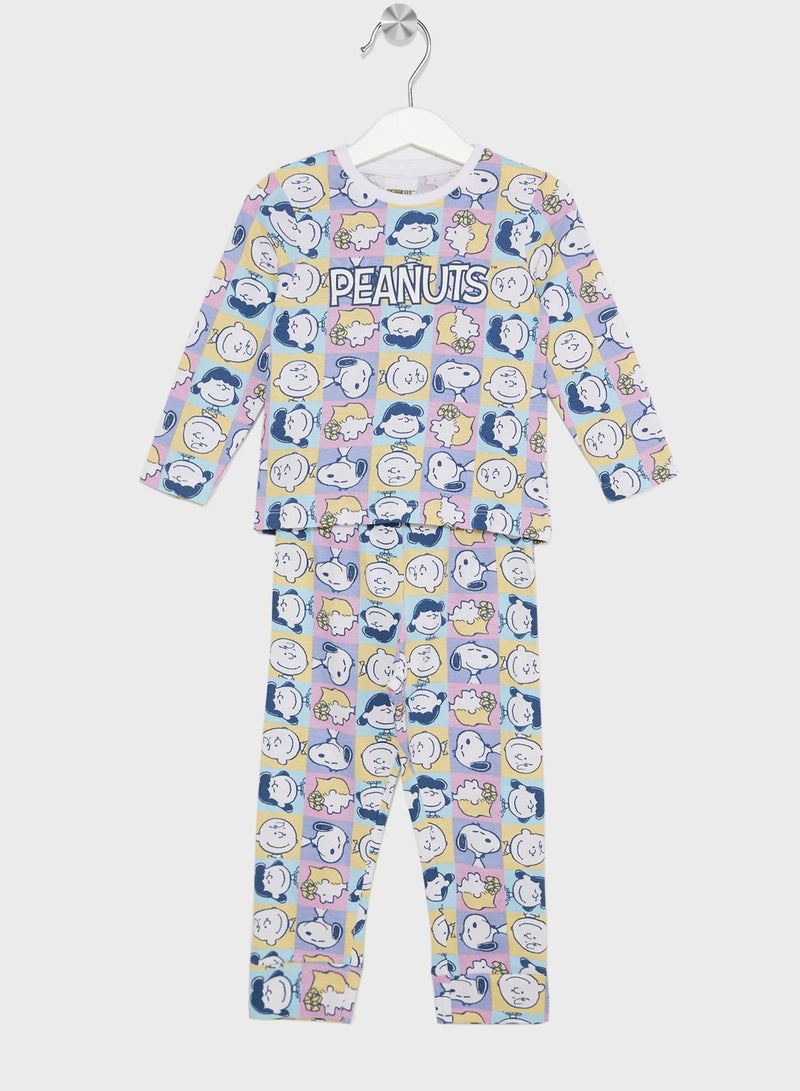 Kids Snoopy Printed T-Shirt & Pyjama Set