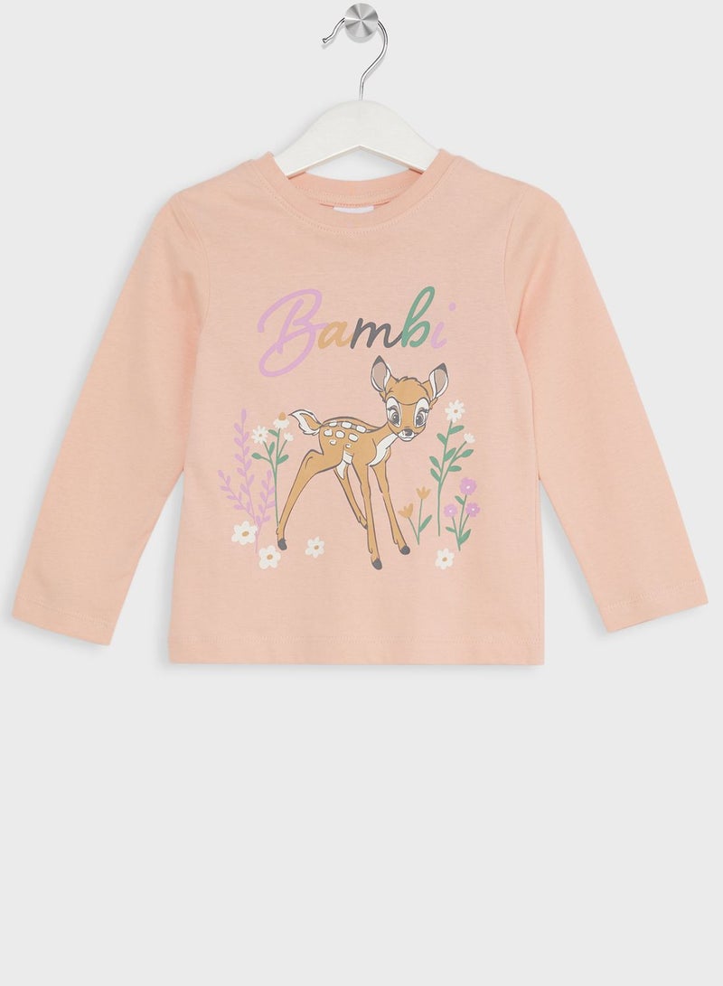 Kids Bambi Printed T-Shirt & Pyjama Set