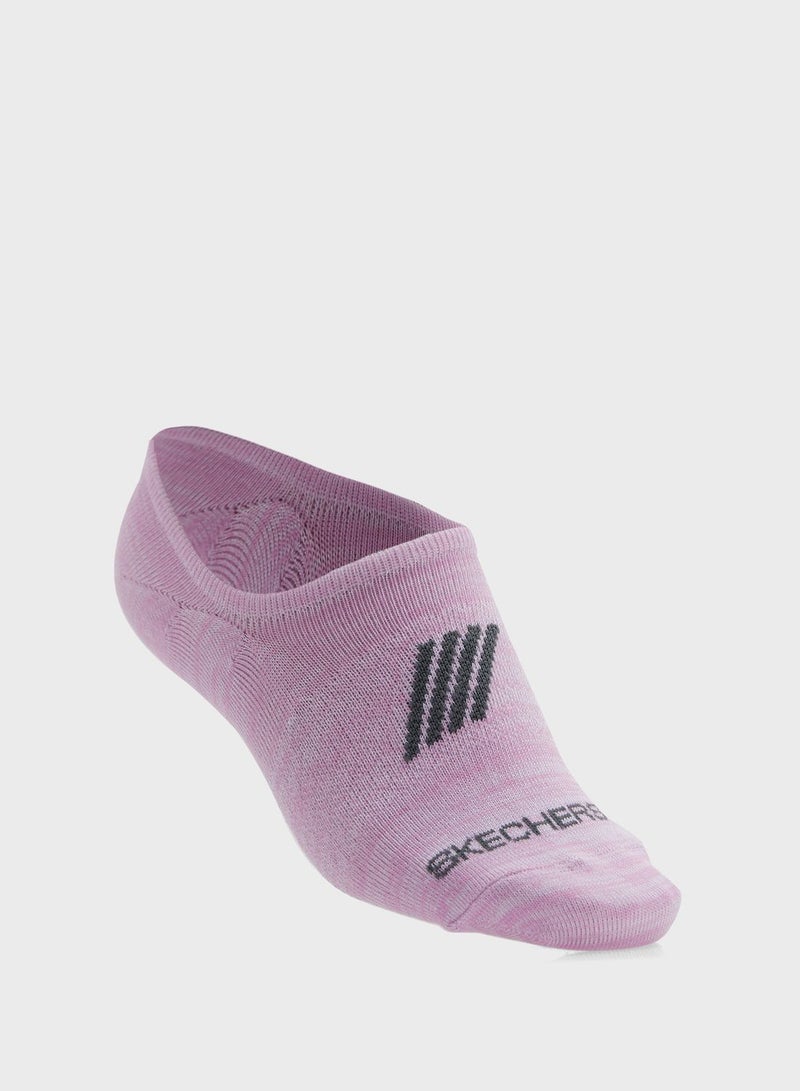 6 Pack Womens Non Terry No Show  Socks