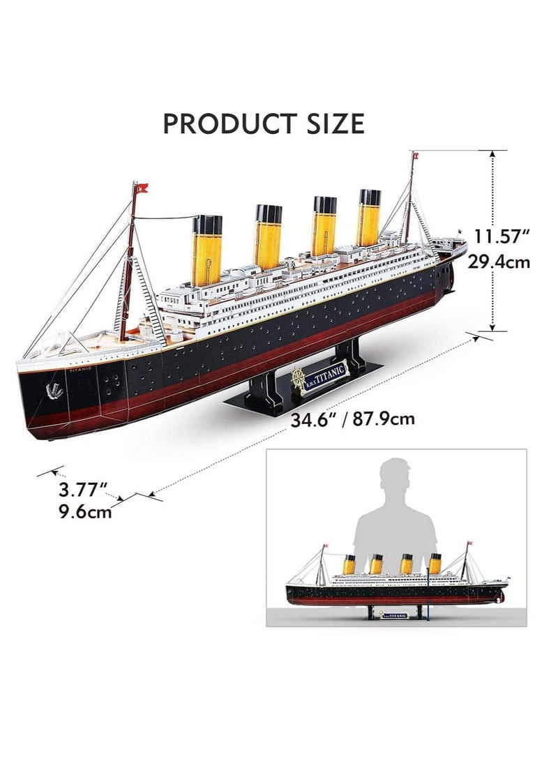 Titanic 3D LED Puzzle 88cm - 266-Piece Model Boat Kit for Adults and Teens - Ideal for Birthdays, Christmas, and Anniversary Gifts