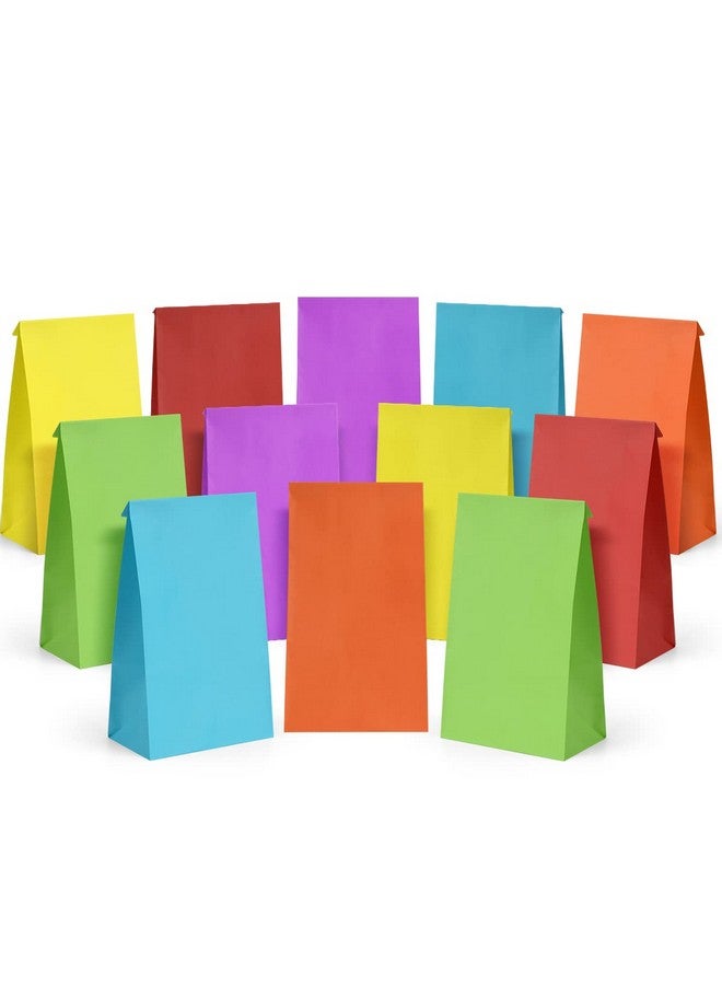 30 Pcs Party Favor Bags 6 Colors Small Gift Bags 5X2.95X9.45 Colorful Treat Bags Rainbow Party Bags Kraft Paper Bags For Birthday Party Wedding Craft Activities