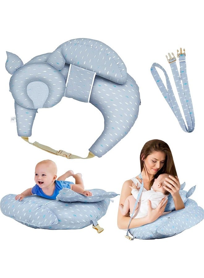 Multipurpose Nursing Pillow,Large Breastfeeding Pillow for More Support for Mom and Baby,Ergonomic Baby Feeding Pillow with Adjustable Waist Strap and Removable Cotton Cover