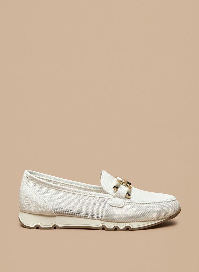 Women's Slip-On Shoes with Metallic Accent