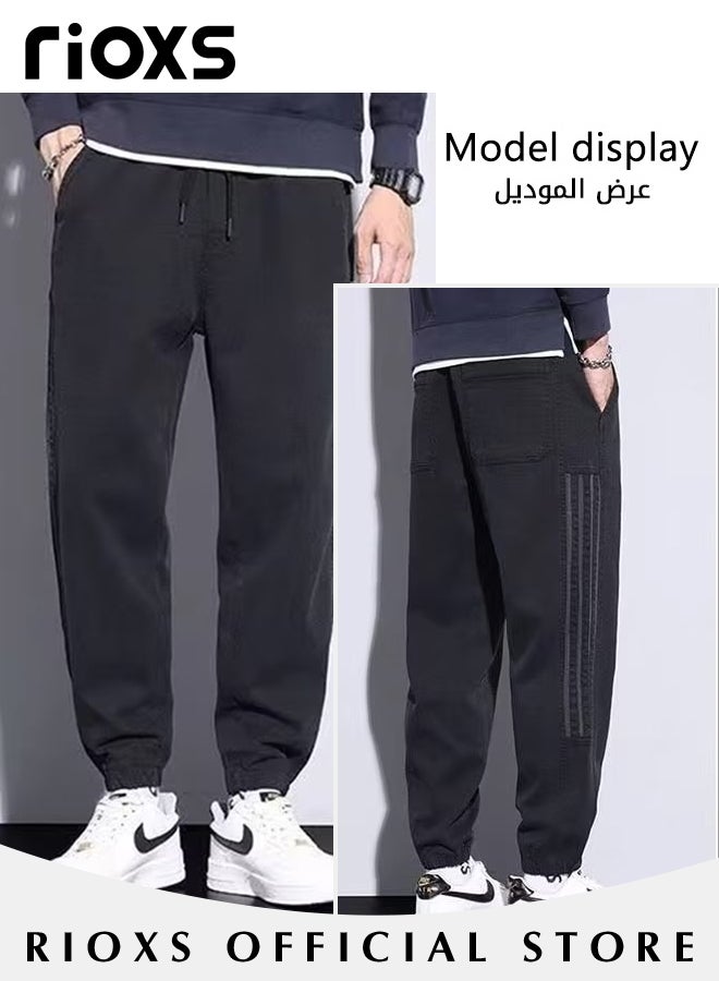 Men's Casual Athletic Cargo Pants Jogger Gym Pants Fashion Plus Size Loose Sports Pants with 4 Pockets