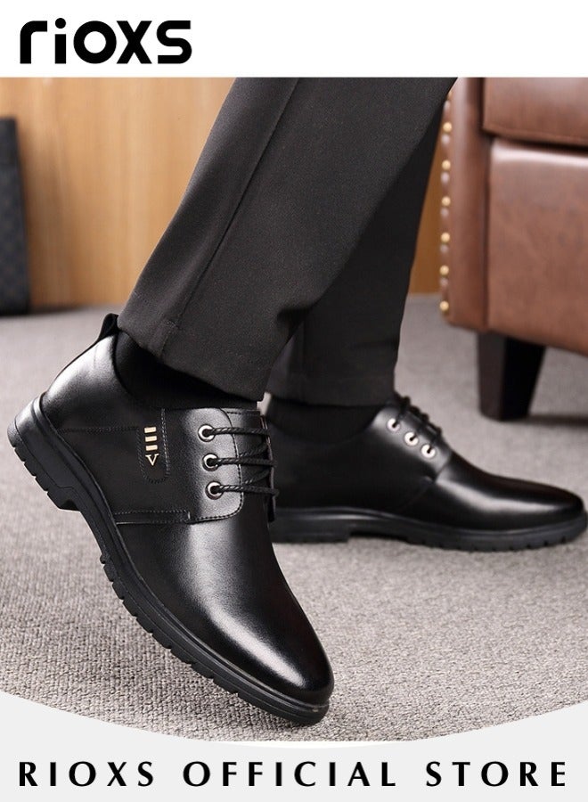 Men's Business Leather Shoes, Lace-up Round-toe Oxford Shoes, Stylish Classic Dress Shoes, Comfortable Lightweight Walking Flats, Suitable for Daily Wear and Formal Occasions