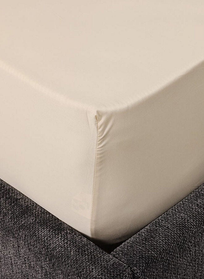 Stretch Single Fitted Sheet Set, Cream – 310 TC, 120x200 cm