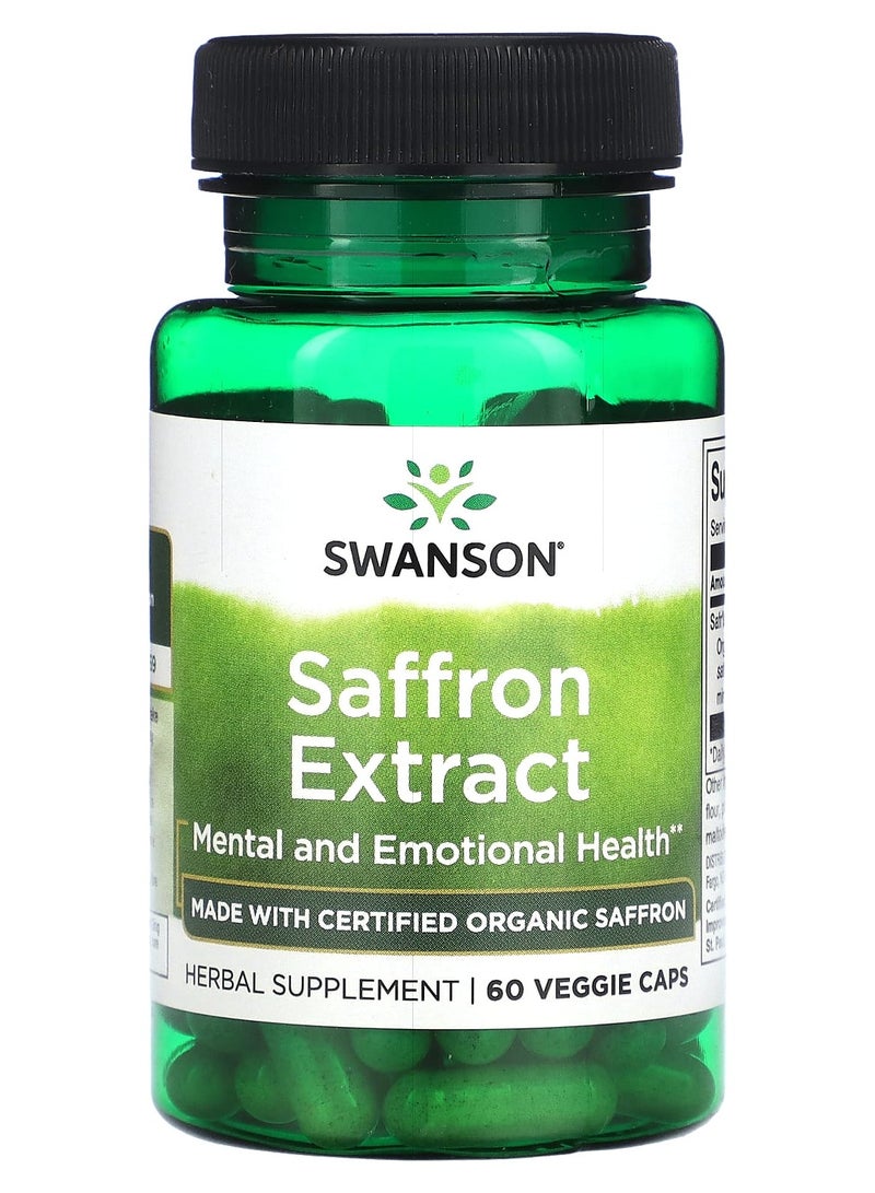 Saffron Extract - Certified Organic Saffron 30 mg 60 Veg Caps