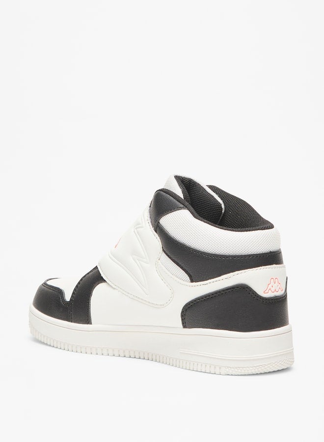 Boys' Panelled High Top Sneakers with Hook and Loop Closure