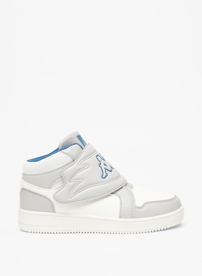 Boys' Panelled High Top Sneakers with Hook and Loop Closure