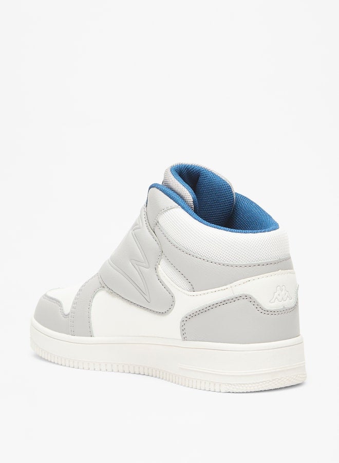 Boys' Panelled High Top Sneakers with Hook and Loop Closure