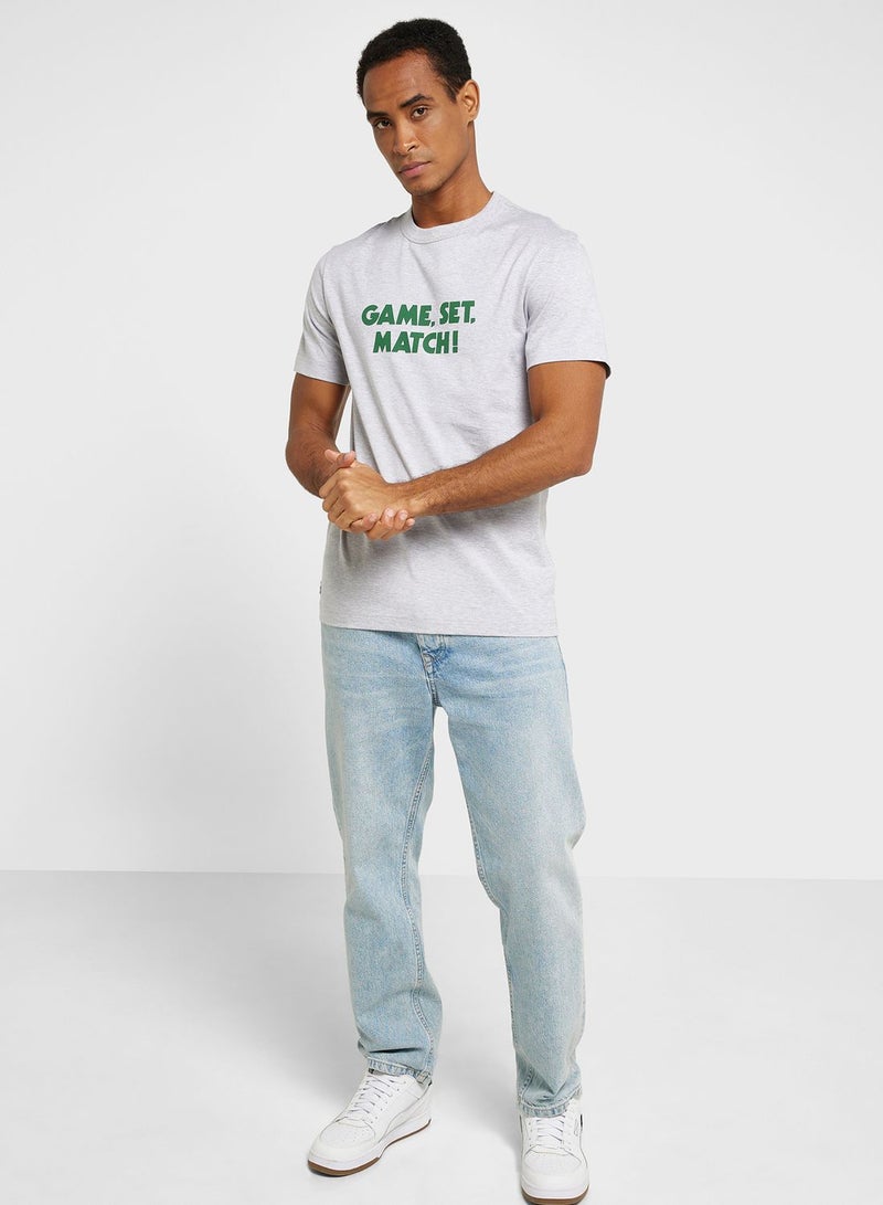 Slogan Crew Neck T-Shirt