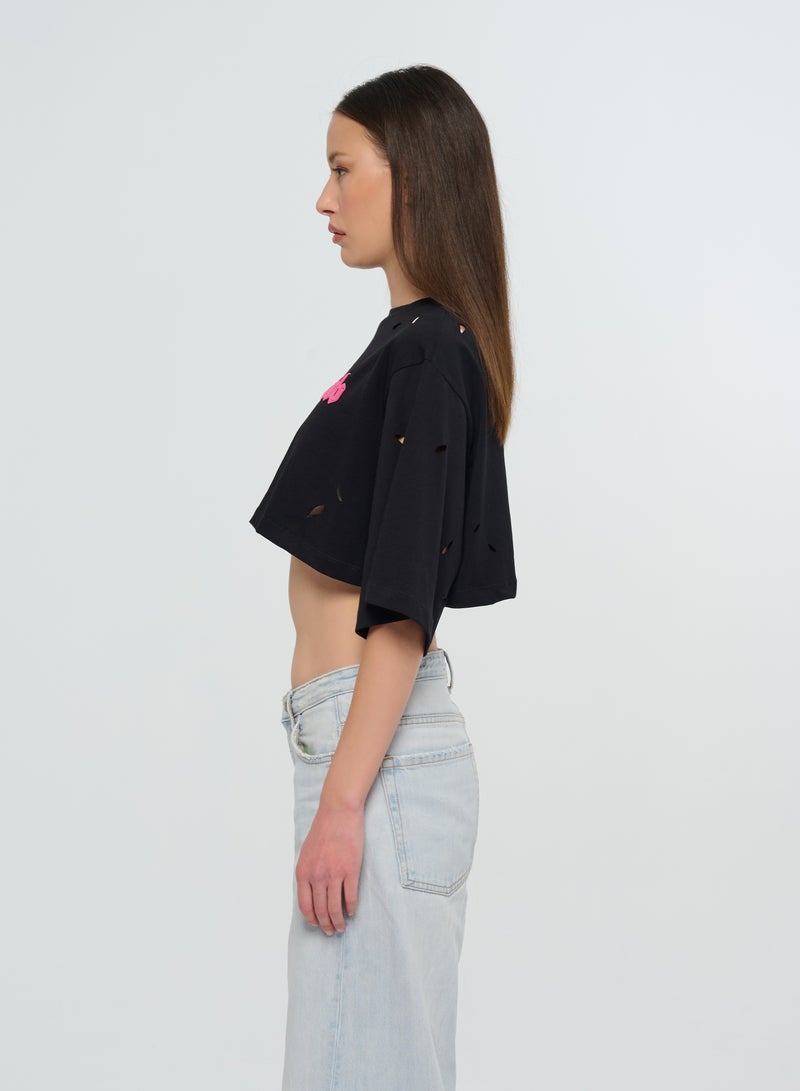 Cropped Torn T-Shirt