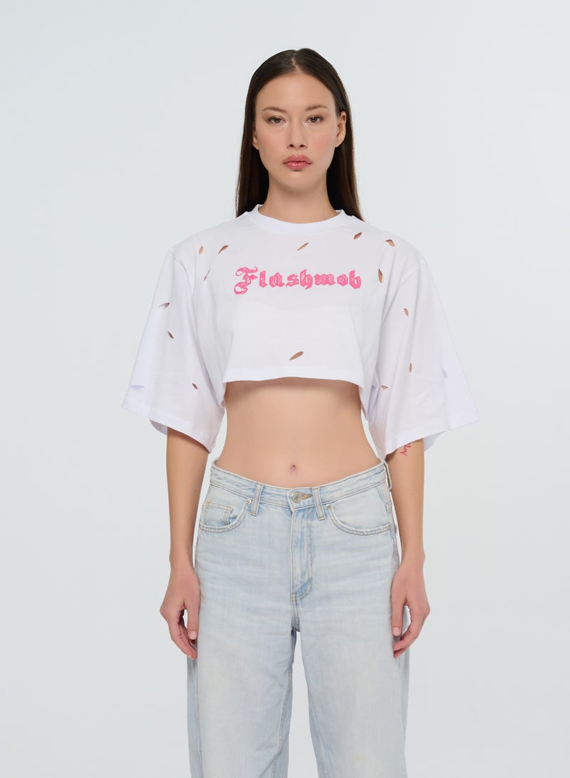 Cropped Torn T-Shirt