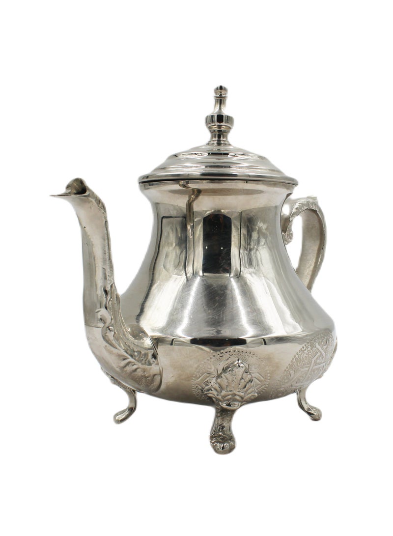 Moroccan Arabic Traditional Silver Plated Tea Pot 23 X 26 cm