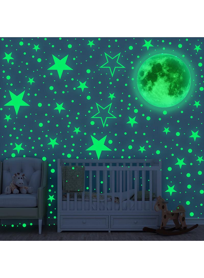 Luminous Moon Luminous Stars Dot Fluorescent Decorative Sticker