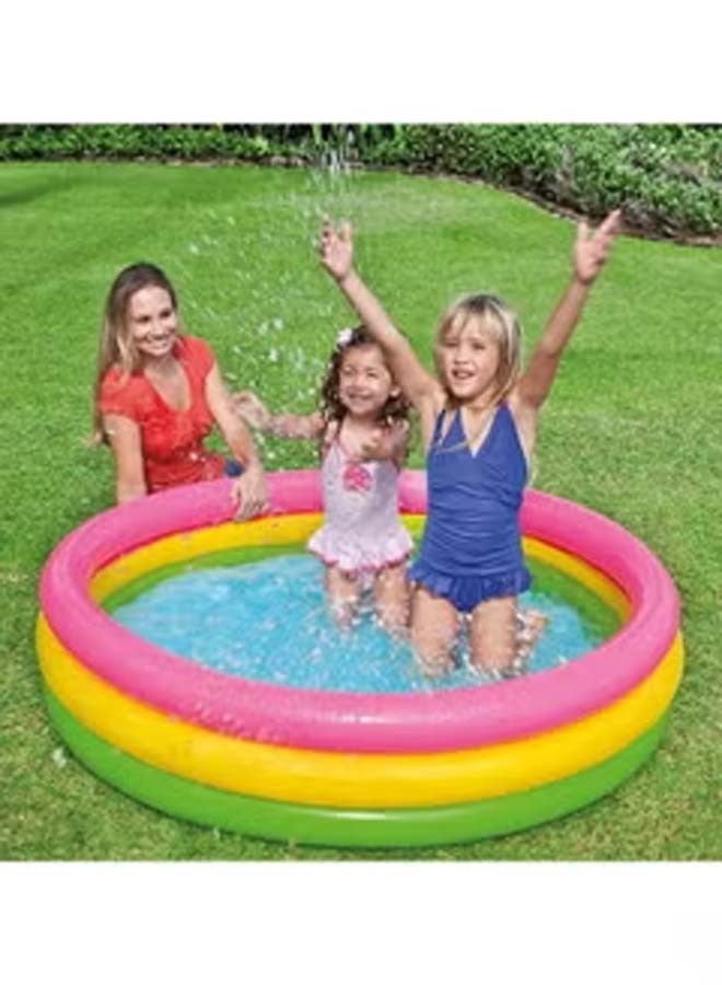 3 Ring Multicolor Portable Inflatable Lightweight Compact Circular Swimming Pool 114x25cm