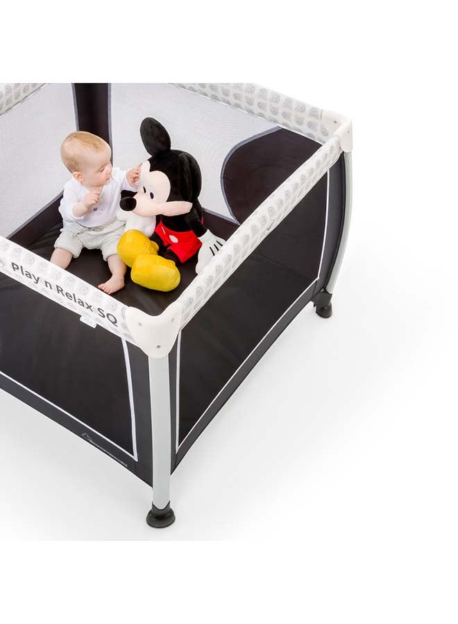 Foldable Disney Play N Relax Travel Cot  For Baby, Up To 15 Kg, 98 X 98 CM, Transport Bag Included, Mickey Cool Vibes