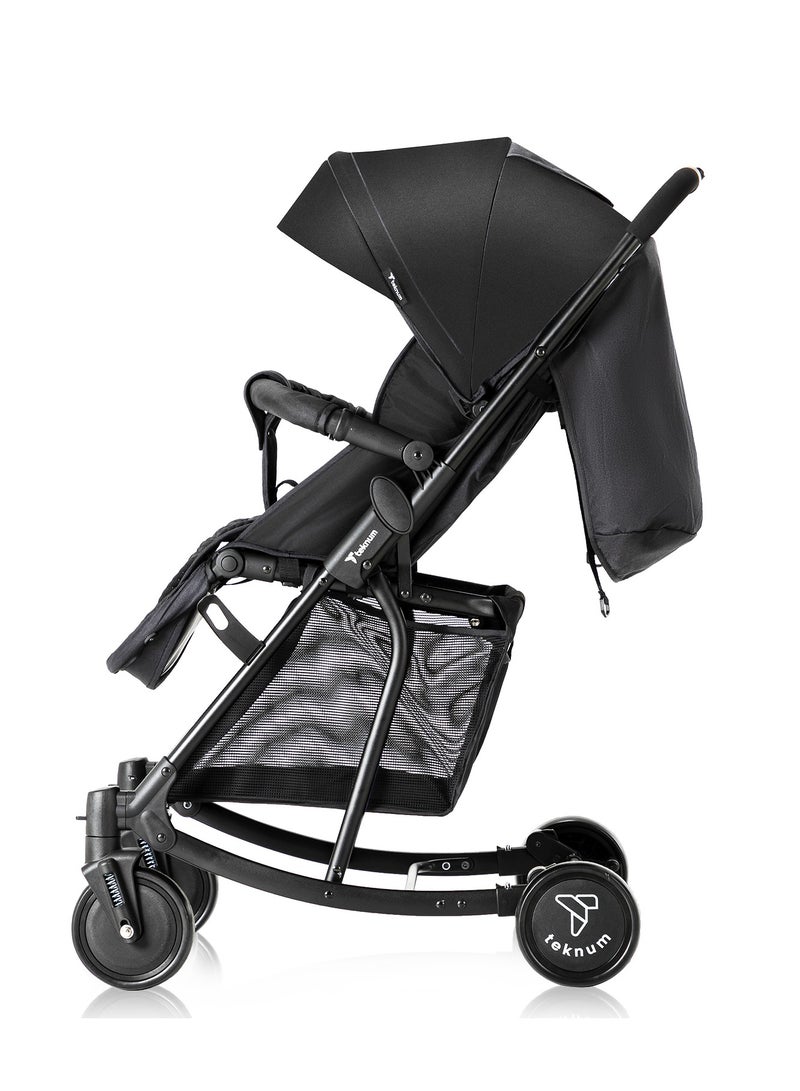 Teknum Stroller With Rocker with Pink Fashion Diaper tote Bag- Black