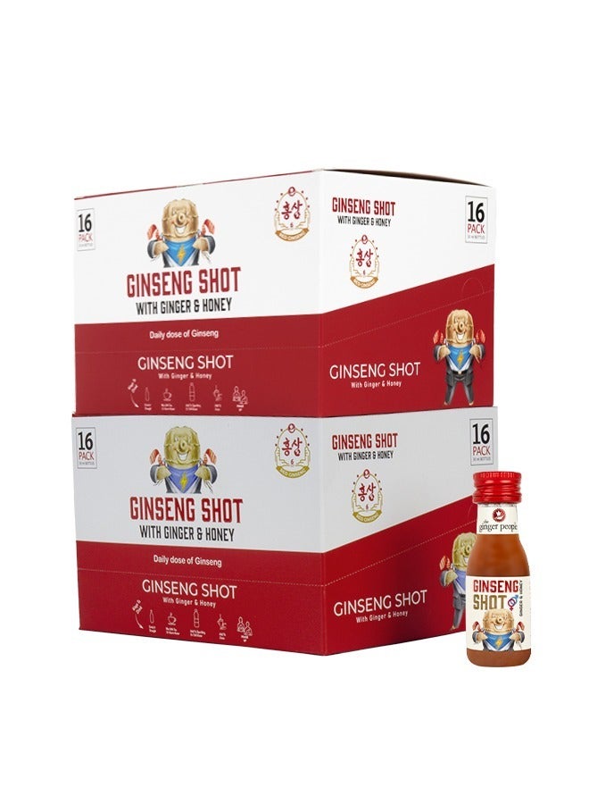 Ginseng Shot Korian Ginseng Beverage | Natural Ginseng With Ginger Honey Lemon Juice 30ml Pack of 32