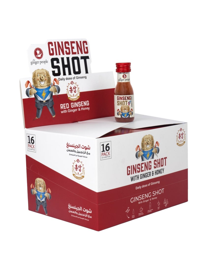 Ginger Beverages Set 16pc Ginger Shot - 30ml With 16pc Ginseng Shot30ml