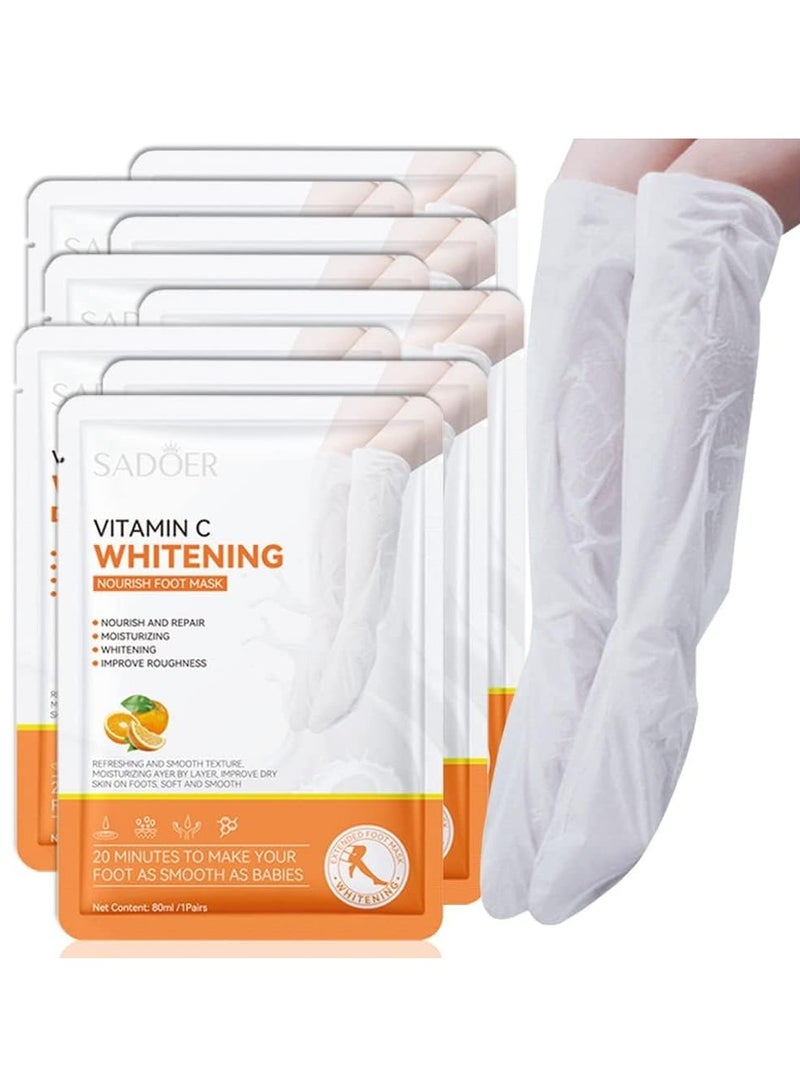 Foot Peel Mask Set - 8 Pack Peeling Foot Mask Moisturizes the entire calf - Repairs Heels & Removes Dry Dead Skin for Baby Soft Feet - Exfoliating Foot Peel Mask for Dry Cracked Feet, for Women & Men