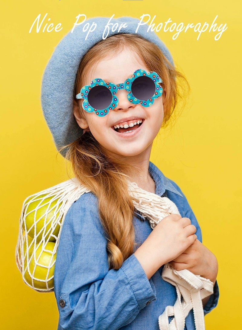 6 Pcs Flower Kids Sunglasses Round Sunglasses Colorful Flower Shaped Party Sunglasses for Toddler Kids Boys Girl Travel Outdoor Photography