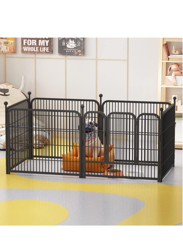 SHAMWA Dog Playpen Heavy Duty Folding Pet Exercise Pen Extra Large Indoor Outdoor Dog Fence with Door Panels Dog Crate Cage Kennel for Small and Large Dogs