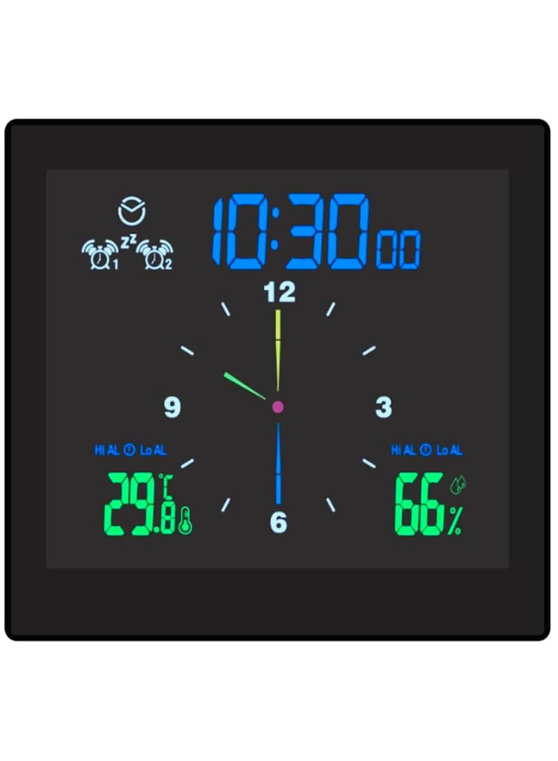 Digital Shower Clock with with Temperature and Humidity Display, Suction Waterproof Wall Clock Bathroom Clock Kitchen Timer for Bedroom Office School Travel Kitchen Black