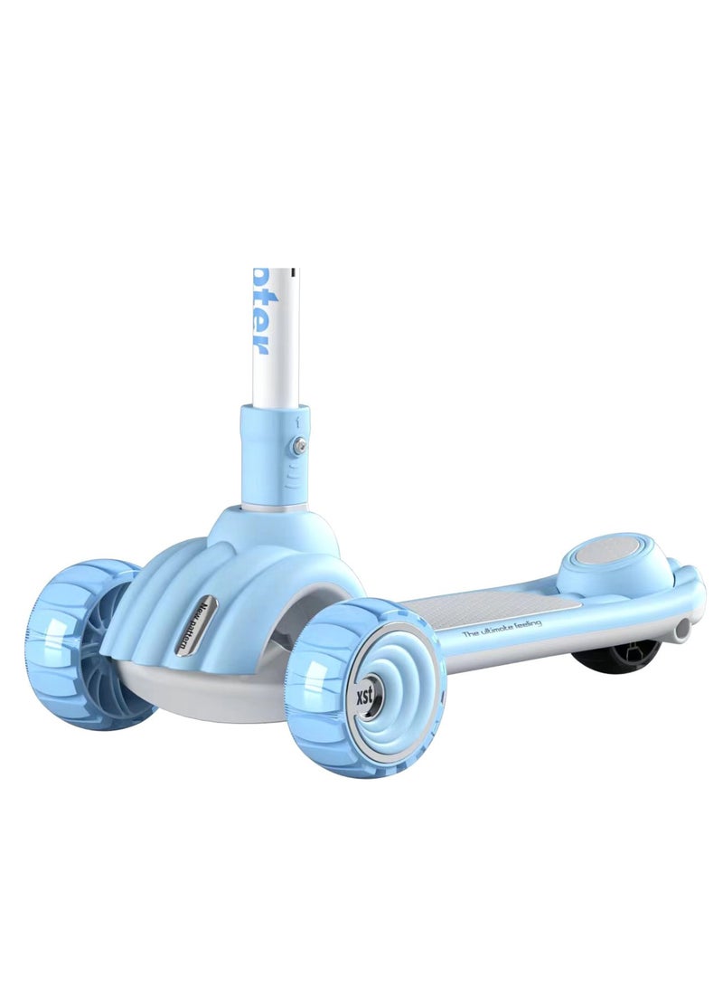 Jordan Portable 3 Wheels Kids Pedal Scooter with Adjustable Height  - Blue