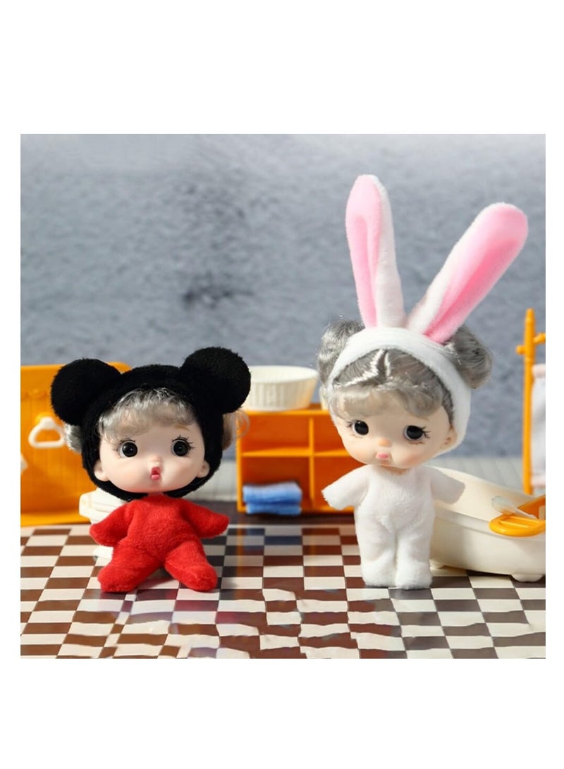 Mini Little Girl Doll, Adjustable Joints Cute Character Statue, Children Birthday Birthday Gifts for Kids Little Girls Boys Age 3 4 5, Made of PVC, Odorless, Wear-Resistant and Durable (6pcs)