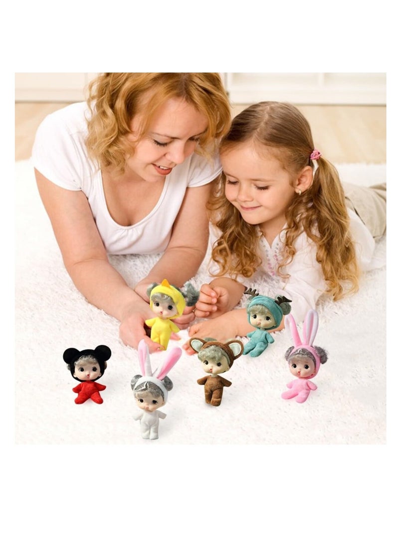 Mini Little Girl Doll, Adjustable Joints Cute Character Statue, Children Birthday Birthday Gifts for Kids Little Girls Boys Age 3 4 5, Made of PVC, Odorless, Wear-Resistant and Durable (6pcs)