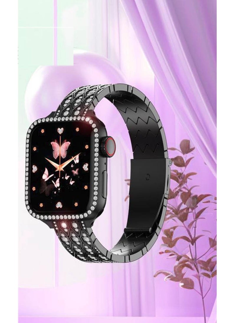 Modio MW16 Mini Black Edition Ladies Smart Watch 36 mm Display With 2 Pair Strap and Bracelet