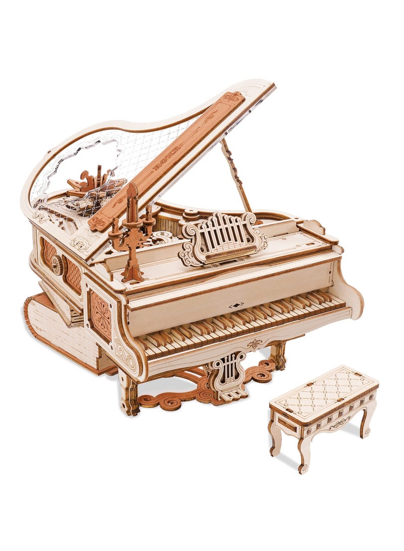 3D Wooden Model Kits for Adults 3D Puzzles Magic Piano Musical Box Mechanical Model Building Sets Crafts 3D Jigsaws 223pcs