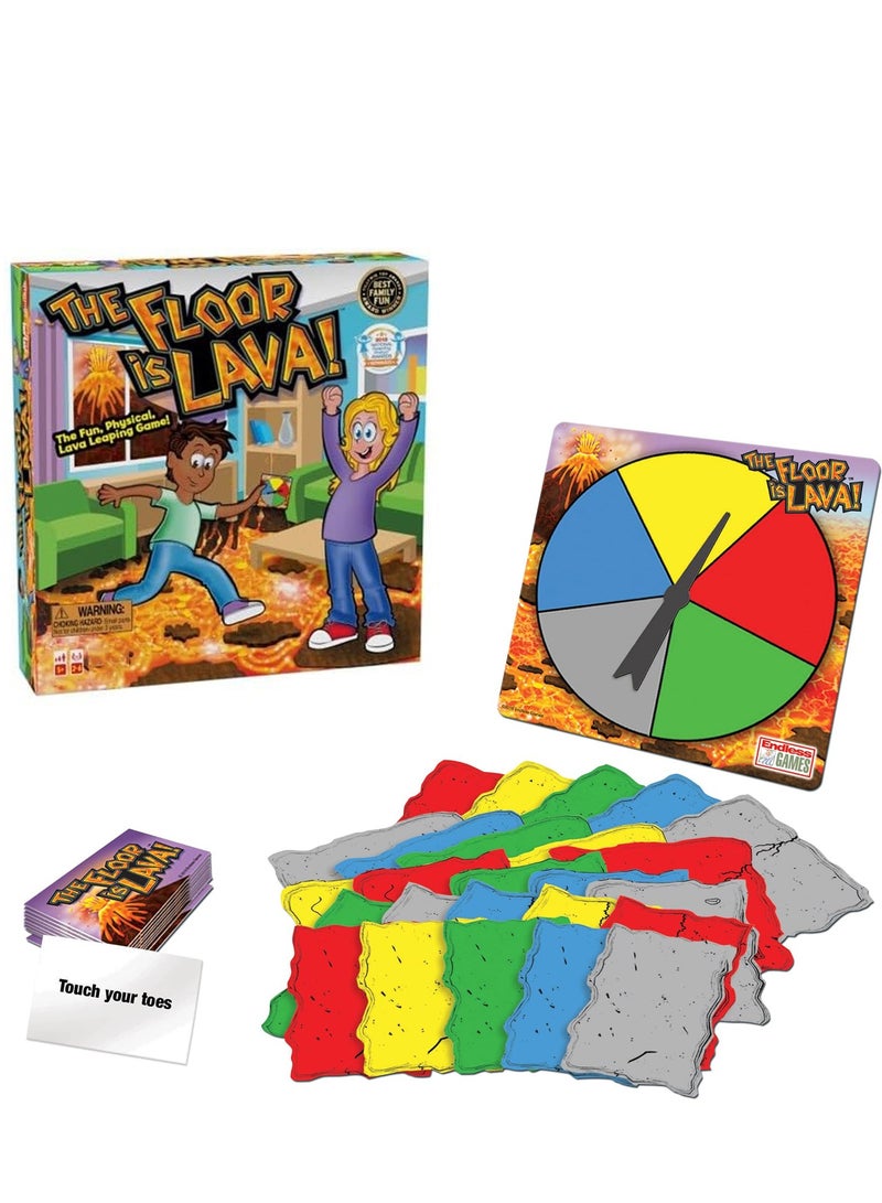 Floor Games, The Floor is Lava!  The floor is Lava Escape Challenge Game for Kids, Indoor and Outdoor Active and Educational Play for Kids, Turntable Card Children's Ground Game Family Board Game Toy