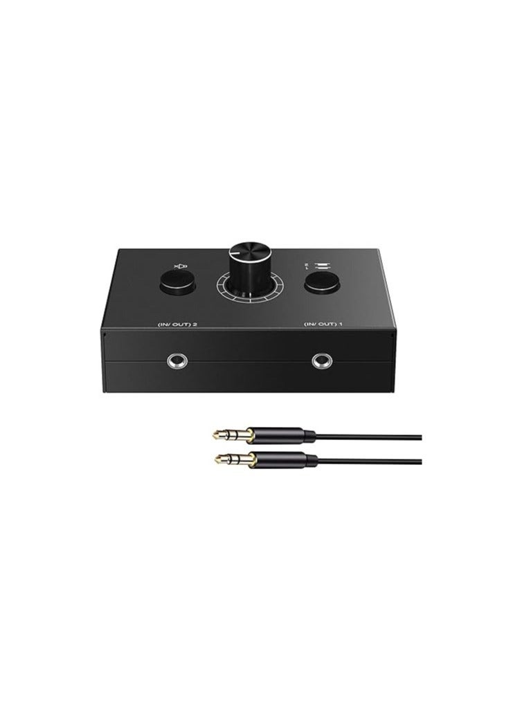 3.5mm Audio Selector Audio Switcher, Speaker Switch, Aux Switch Box, Ab Switcher Selector, Bi-Directional, No Need to Connect the Power, for Music Hobbies(3.5mm 1in-2out/2in-1out)