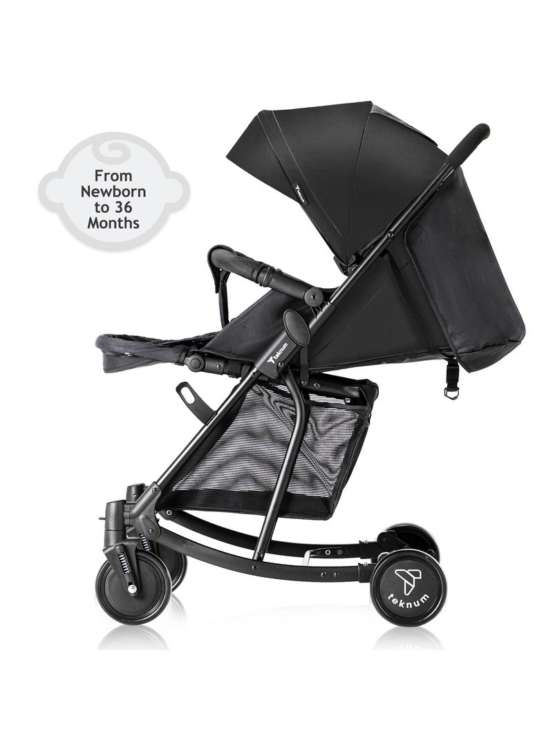 Teknum Stroller With Rocker with Red Fashion Diaper tote Bag- Black