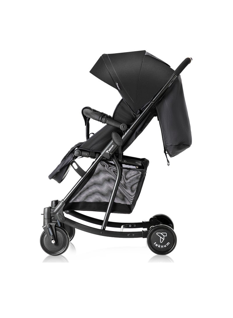 Teknum Stroller With Rocker with Blue Styler Fashion Diaper Bag- Black